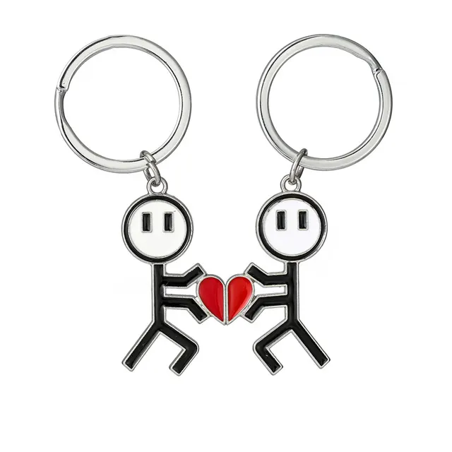 Cute Cartoon Love Magnetic Graffiti Villain Keychain Silver - Shop at LoveMi