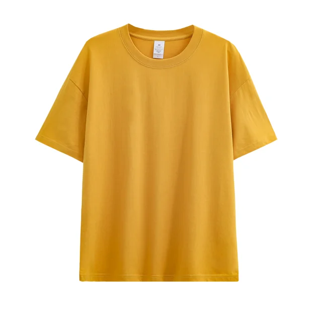 Solid Color Drop shoulder T shirt Women's Blank Shirt Turmeric - Shop at LoveMi