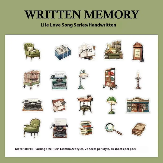 Life Love Song Series Retro Life Hand Account DIY Decorative Sticker 4 Models Hand Book - Shop at LoveMi