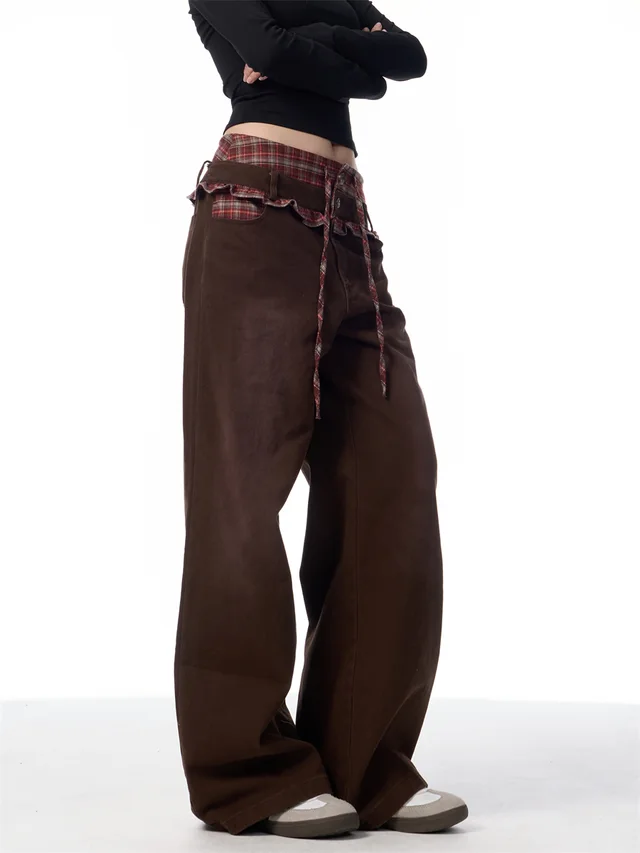 Spring Style American Jeans For Women Coffee Color - Shop at LoveMi