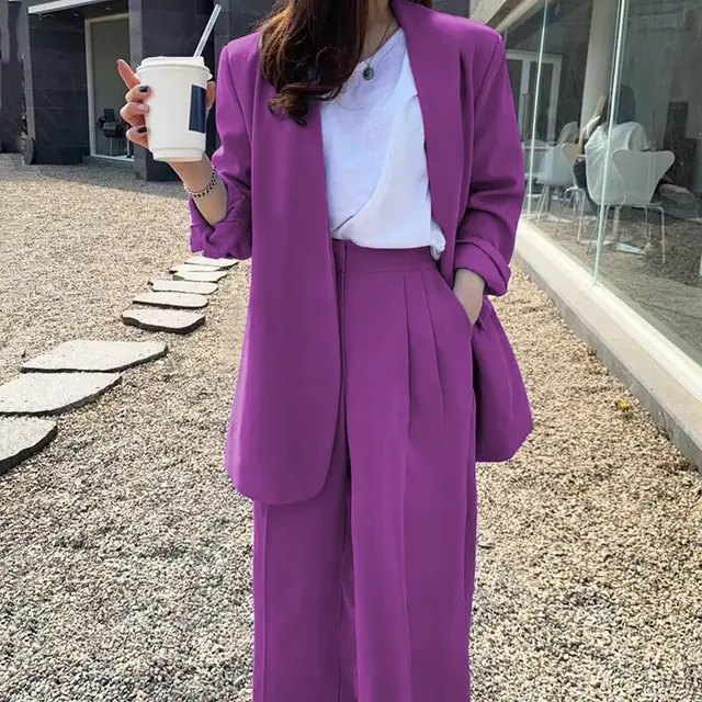 Women's Wide leg Pants Suit Purple Suit - Shop at LoveMi