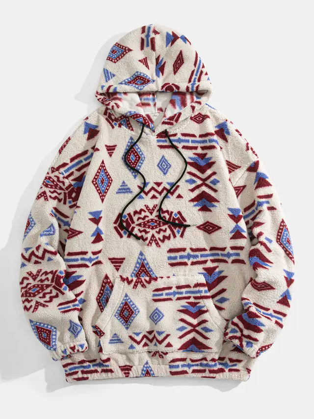 Men's And Women's Hoodie Ethnic Style Ivory White - Shop at LoveMi