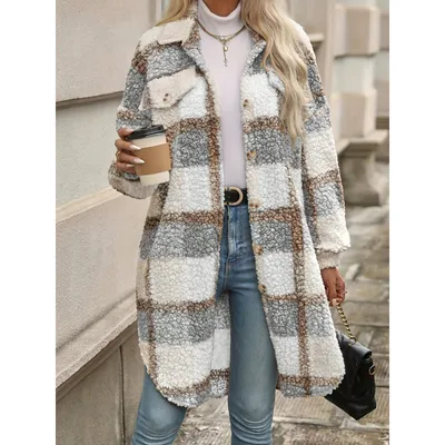 Lapel Colorblock Plaid Jacket New Design Sense Padded Coat Women's Clothing Plaid Xl - Shop at LoveMi