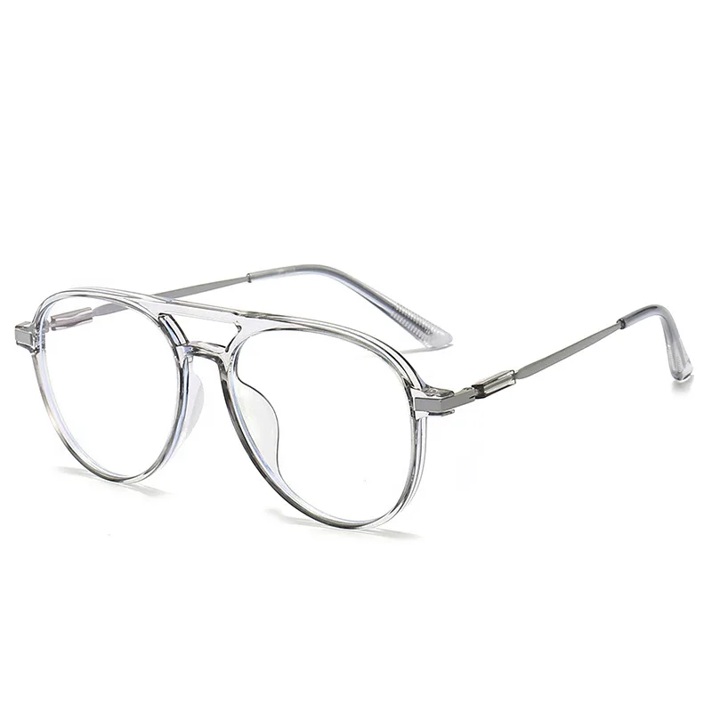 Anti-Blu-ray Myopia Glasses Double Beam Frame - Transparent Powder Hy2412