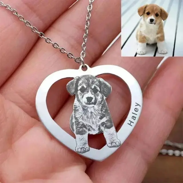 Pet Keychain Stainless Steel Material Heart Wings Dog Cat Commemorative Gift Bag Lettering Style Three - Shop at LoveMi