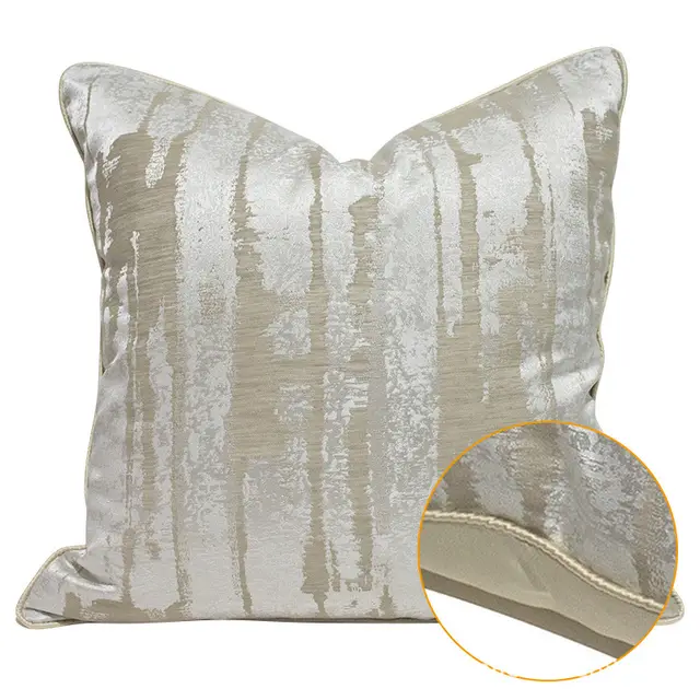 Simple Hotel Sample Room Bedroom Bed Throw Pillowcase Beige Ab Edge - Shop at LoveMi