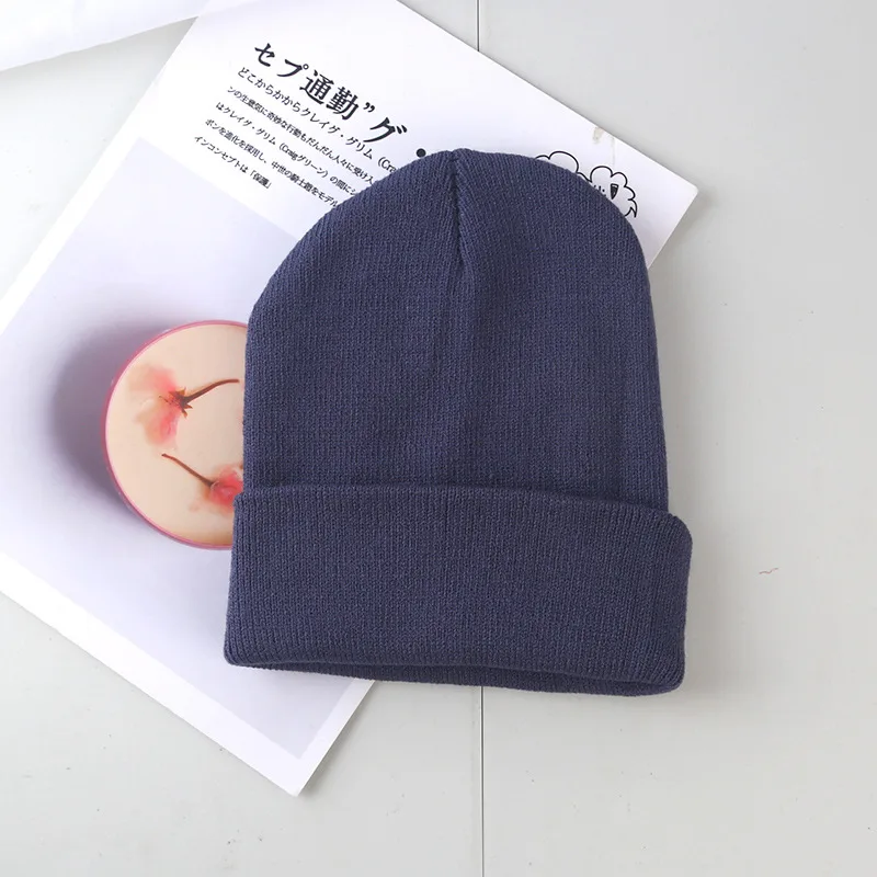 Light Board Knitted Hat Winter Wool Hat Men's And Women's Warm Hat - Dark Gray