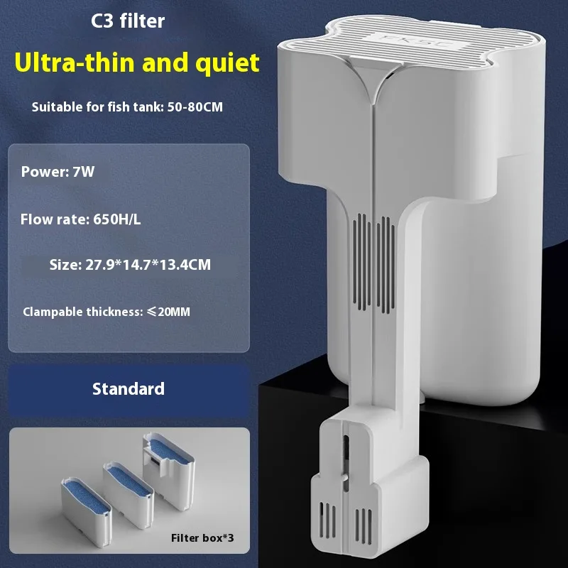 Crazy Water Plants Fish Tank Filter External Filter VAT Three-in-one Waterfall Wall-mounted Filter System - 7W Suitable For 50To80Cm