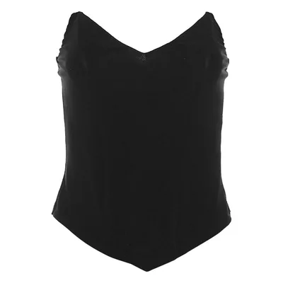 Off shoulder Slim Fit Backless Pure Color All matching Vest Black - Shop at LoveMi