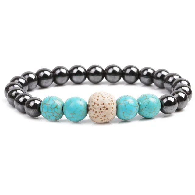 European And American Ornament Magnetic Black Magnet Elastic Bracelet White - Shop at LoveMi