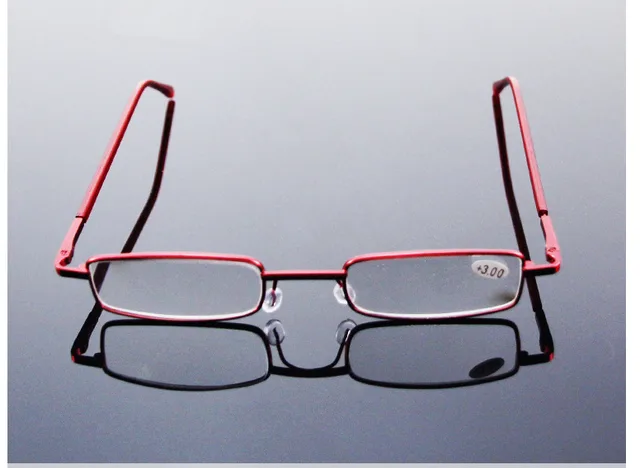 Aluminum Pen Holder Reading Glasses Metal Spring Red Frame - Shop at LoveMi