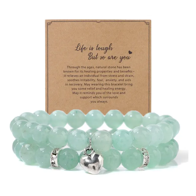 Zebra Double Layer Suit Bracelet Blue Pine Crystal Obsidian Green Aventurine - Shop at LoveMi