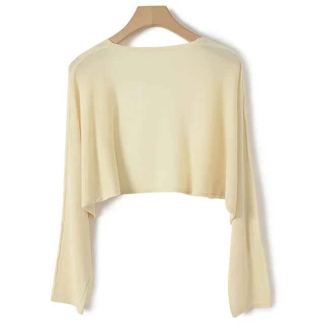 Top Sun Protection Shirt Thin Coat Sun Protection Clothing Air Conditioning Shirt For Women Beige - Shop at LoveMi