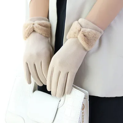New Cute Touch Screen Riding Gloves Apricot - Shop at LoveMi