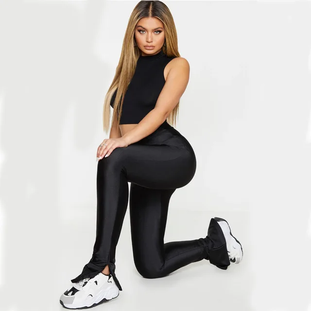 Stretch Sports Running High Waist Tight Black Ankle length Pants Black - Shop at LoveMi