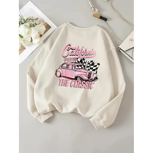 California Classic Competition Pattern Sweater For Women Beige - Shop at LoveMi
