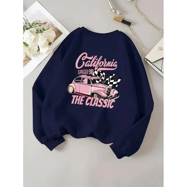 California Classic Competition Pattern Sweater For Women Darkblue - Shop at LoveMi