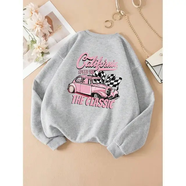 California Classic Competition Pattern Sweater For Women Gray - Shop at LoveMi