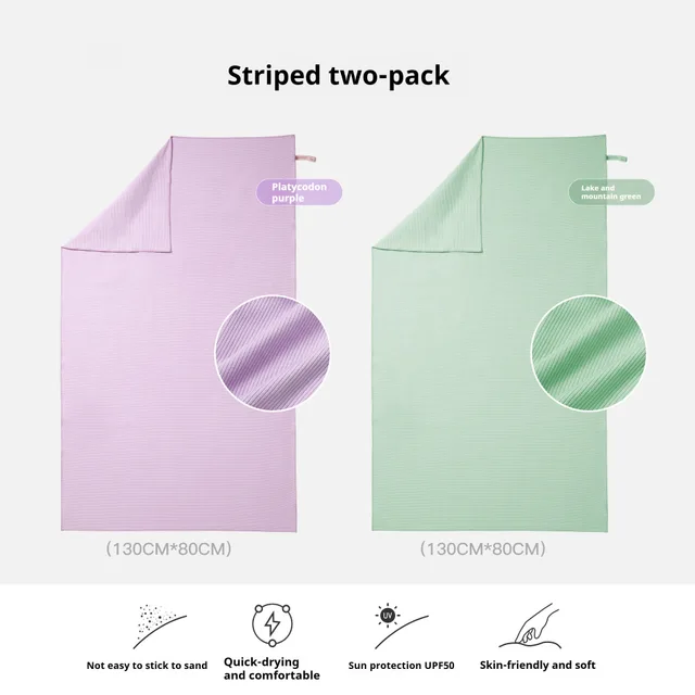 Quick drying Bath Towel Swimming Towel Children's Beach Towel Women's Absorbent Fast Portable Fitness Robe Striped Purple Green L - Shop at LoveMi