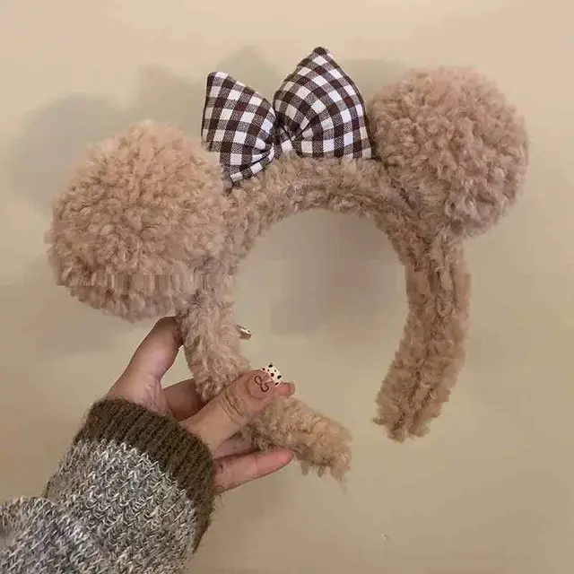 Cute Bow Bear Ear Headband Face Wash Headband 5692 Khaki - Shop at LoveMi