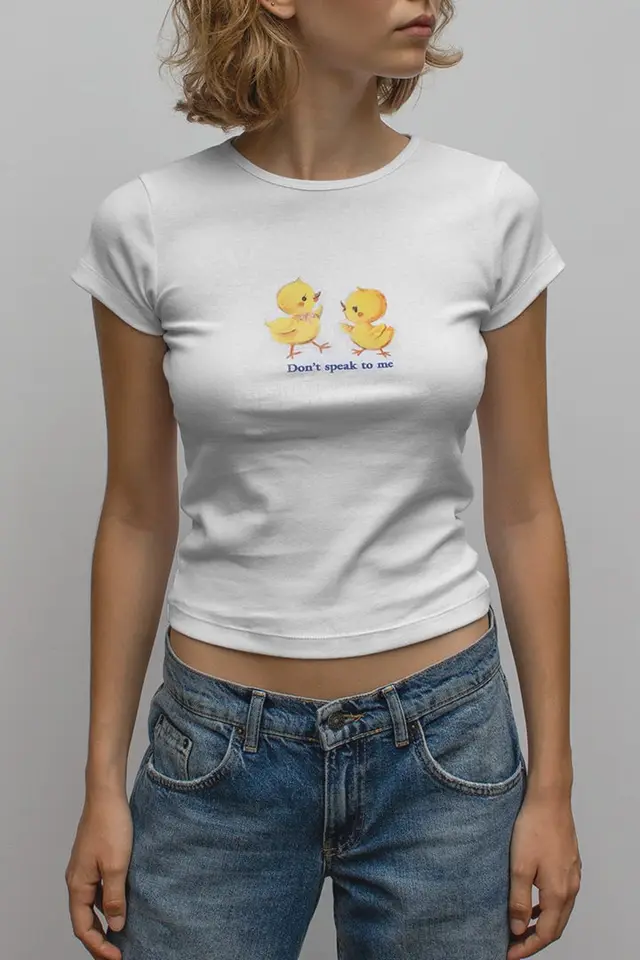 Women's Top Slim Fit Cute Print Piyo Piyo Printing - Shop at LoveMi