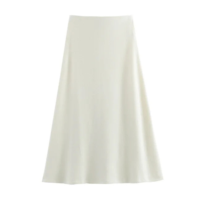 Women's Nodule Decoration Top And Skirt Ivory White Skirt - Shop at LoveMi