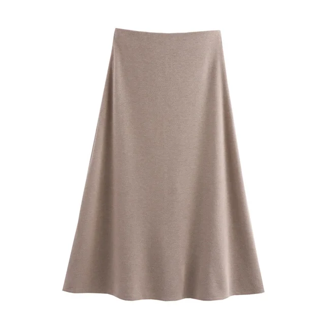 Women's Nodule Decoration Top And Skirt Skirt Khaki - Shop at LoveMi