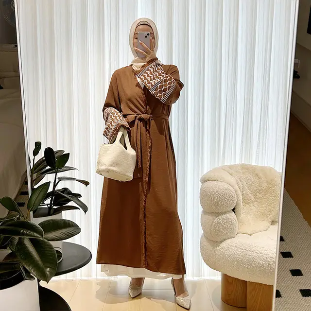 Robe Women's Clothes Middle East Plus Size Brown - Shop at LoveMi
