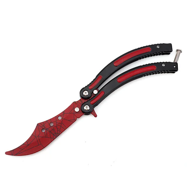 Butterfly Practice Knife Stainless Steel Watch Not Open Blade Portable Spider - Shop at LoveMi