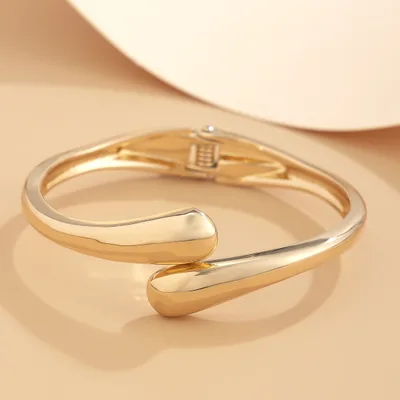 Exaggerated Metal Texture Light Luxury Geometric Irregular Wide Version Personalized Bracelet Female My01 Bracelet Gold - Shop at LoveMi