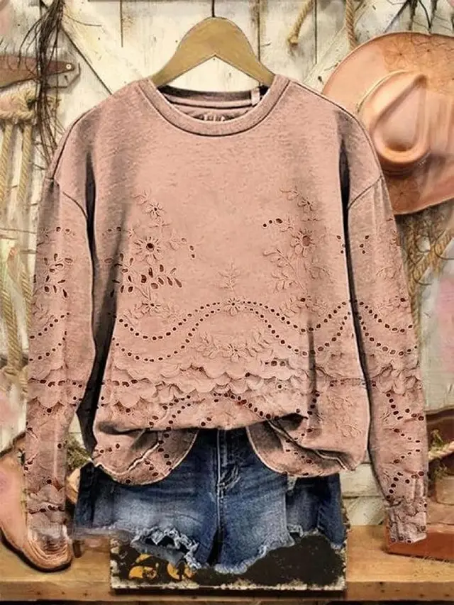 3D Digital Printing Simple Women's Round Neck Long Sleeve Sweater Autumn And Winter Style6 - Shop at LoveMi