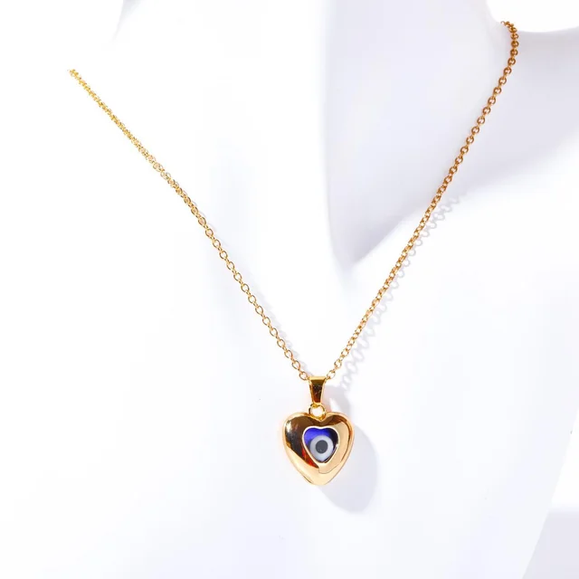 European And American Devil's Eye Zircon Necklace Blue - Shop at LoveMi