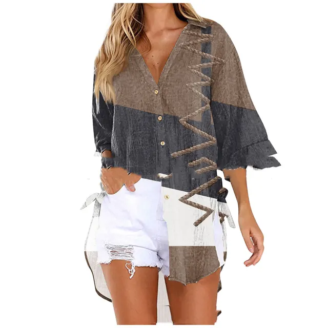 Medium To Long Loose Casual Shirt Cf115 - Shop at LoveMi