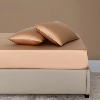Fiber Printing Solid Color Fitted Sheet Latte Coffee Color - Shop at LoveMi
