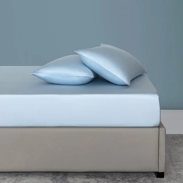 Fiber Printing Solid Color Fitted Sheet Summer Blue - Shop at LoveMi