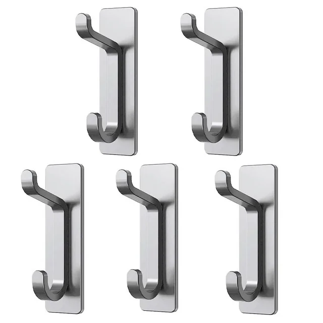 Solid Color Stainless Steel Clothes Hook Brushed 5 Pack - Shop at LoveMi