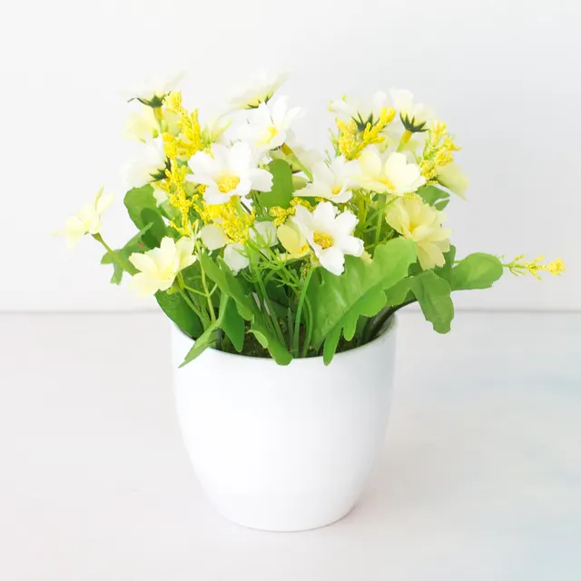 Creative Simulation Artificial Flower Potting Decoration Jumping Chrysanthemum Green - Shop at LoveMi
