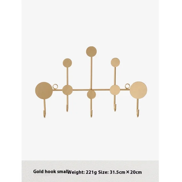 Door Wall Key Hook Hallway Wall Room Dormitory Rack Rock Wood Golden Dots 5 Hooks New - Shop at LoveMi