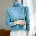 Fashion Personality Women's Bottoming Shirt Sweater - Lake Blue