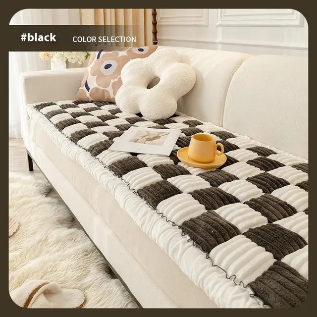 Pet Chessboard Grid Kennel Pad Autumn And Winter Warm Square Black And White - Shop at LoveMi