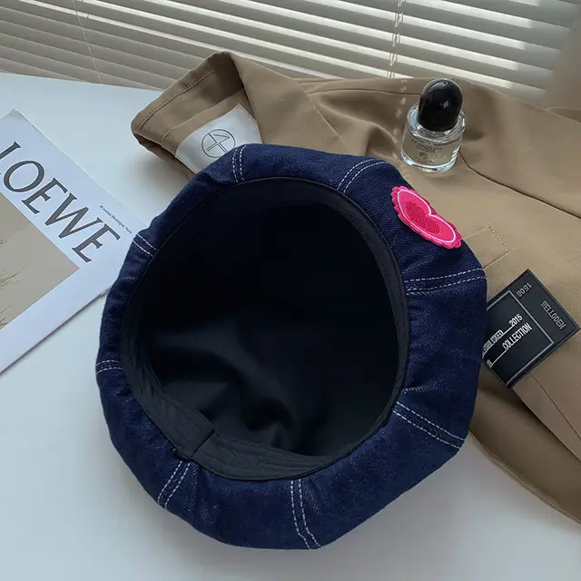 Small Face Beret Fashion Painter Cap Mz2213 Love Dark Blue - Shop at LoveMi