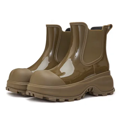 New Korean Style Thick soled Rain Boots Women's Outer Wear Waterproof Non slip Green - Shop at LoveMi