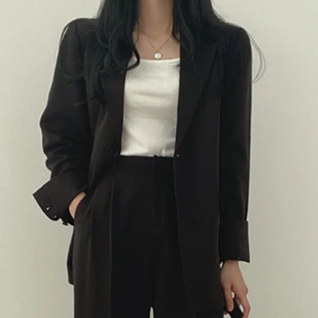 Women's Fashion L Korean Style Leisure Suit Trousers Suit Black Suit - Shop at LoveMi