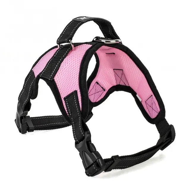 Pet Saddle Chest Strap Camouflage Outdoor Traction Dog Vest Mesh Pink - Shop at LoveMi
