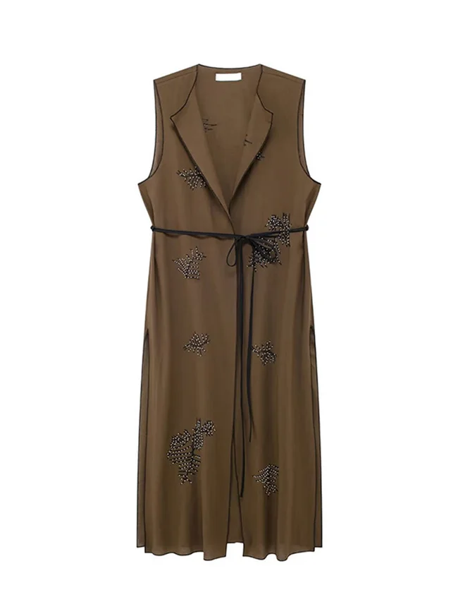 Sleeveless Lace up Top And Trousers Suit Top - Shop at LoveMi