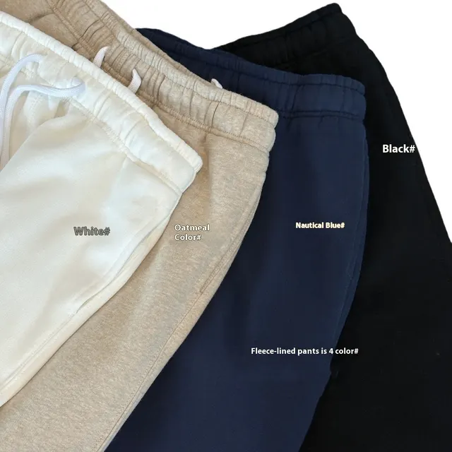 Winter Can Be Matched With A Set Of Brushed Warm Skin friendly Sweat absorbent Breathable Fleece lined Sweatshirt And Sweatpants Pants Black - Shop at LoveMi