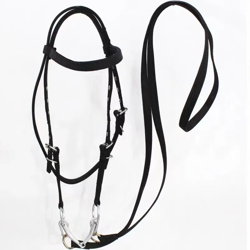 Horse Halter Rope Riding Hose Bridle Fiber - Black Large - View 1