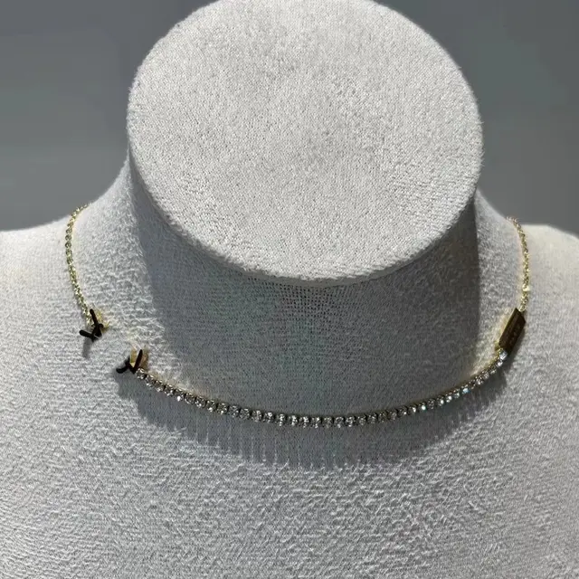 Y Letter Series Classic Asymmetric Zircon Bracelet 18K Gold Plating Necklace Gold - Shop at LoveMi
