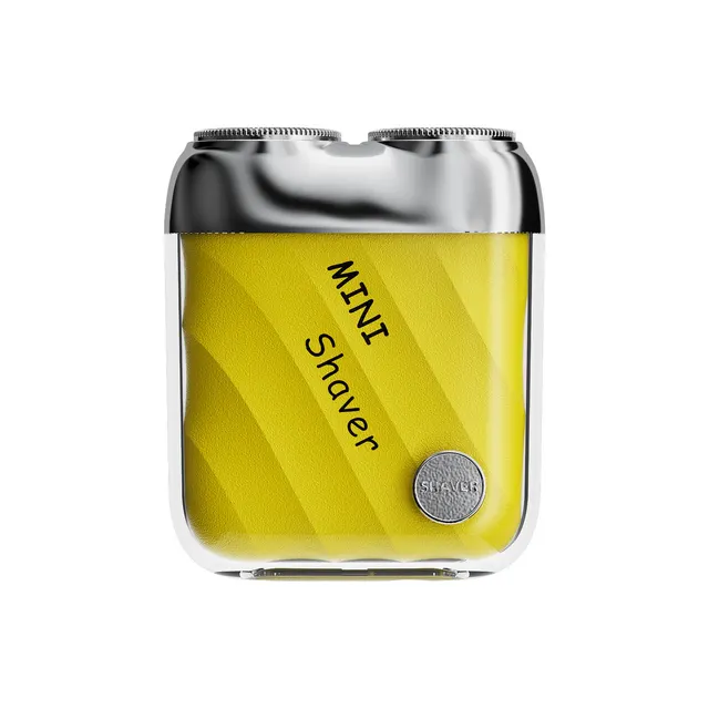 Portable Rechargeable Magnetic Electric Shaver With Double Cutter Head Yellow - Shop at LoveMi