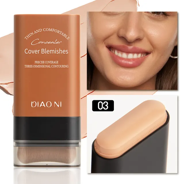 5 Colors With Brush 20g Moisturizing Light Transparent Concealing Foundation 03 Color - Shop at LoveMi